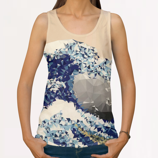 Triangular Kanagawa All Over Print Tanks by Vic Storia