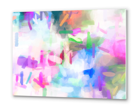 splash painting texture abstract background in pink blue green Metal prints by Timmy333