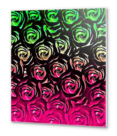 rose pattern texture abstract background in pink and green Metal prints by Timmy333