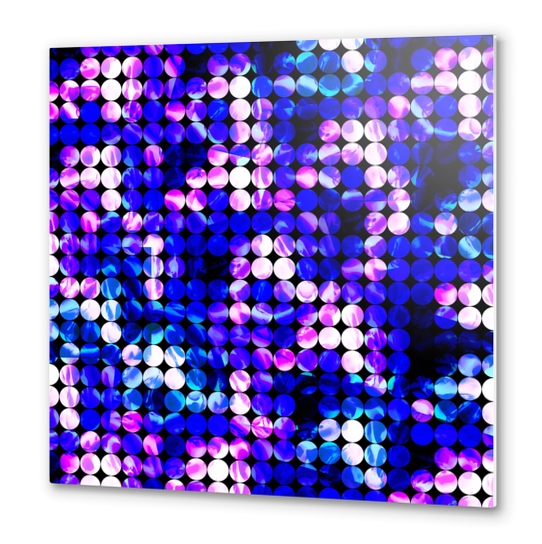 circle pattern abstract background with splash painting abstract in blue and pink Metal prints by Timmy333