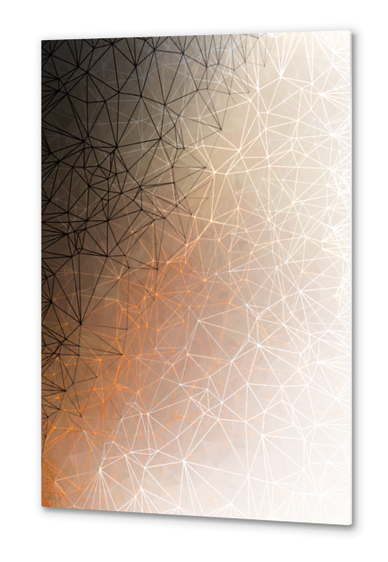 fractal graphic design geometric line pattern abstract background in brown orange Metal prints by Timmy333