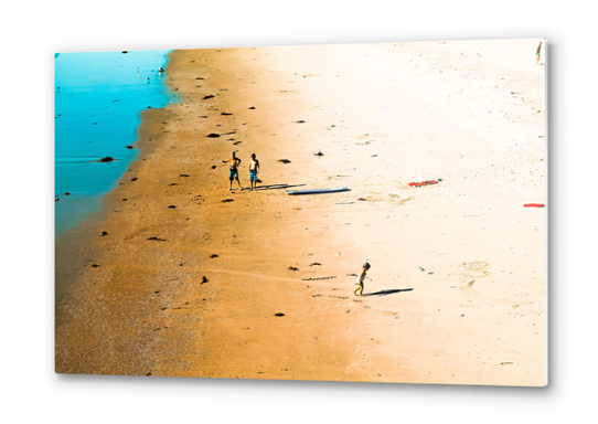 sandy beach and blue water at Manhattan Beach, California, USA Metal prints by Timmy333