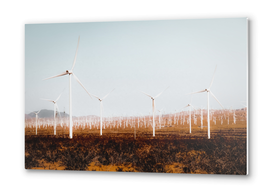 Wind turbine in the desert at Kern County California USA Metal prints by Timmy333