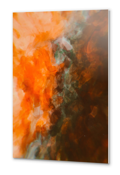 abstract splatter brush stroke painting texture background in brown orange Metal prints by Timmy333