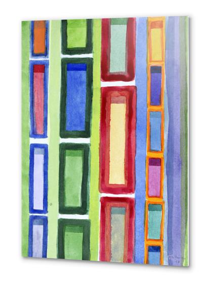 Narrow Frames in Vertical Rows Pattern Metal prints by Heidi Capitaine