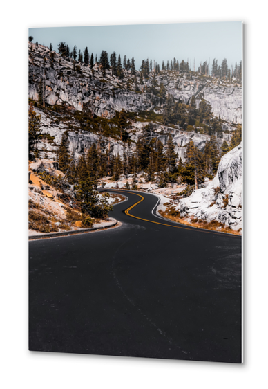 Road to Yosemite national park California USA with mountain view Metal prints by Timmy333