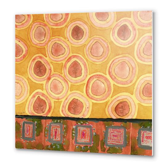 Flying Orange Circles Metal prints by Heidi Capitaine