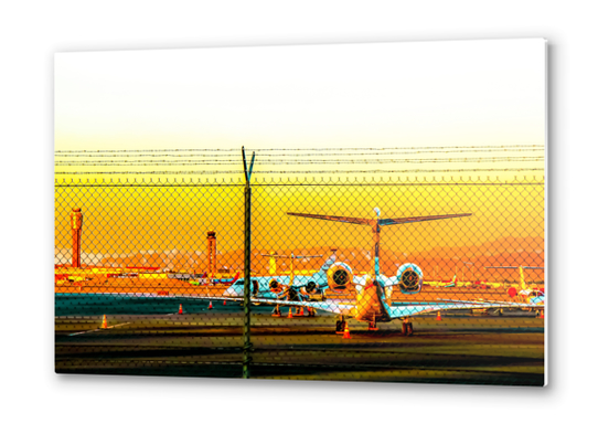 Sunset sky over at the Las Vegas airport, USA Metal prints by Timmy333