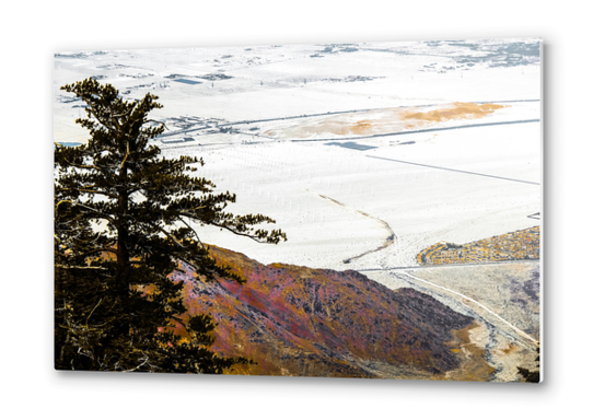 wind turbine in desert view from the mountain at Palm Springs, California, USA Metal prints by Timmy333