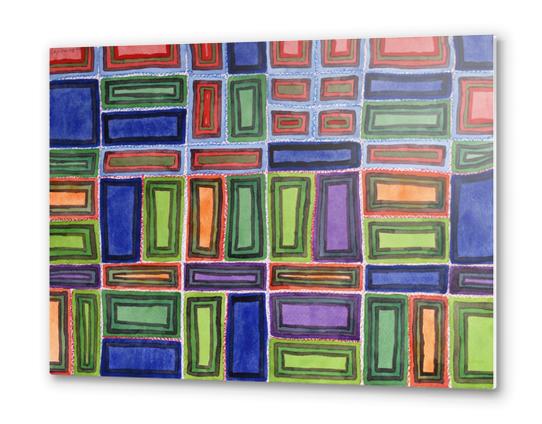 Melodic Rectangles Pattern  Metal prints by Heidi Capitaine