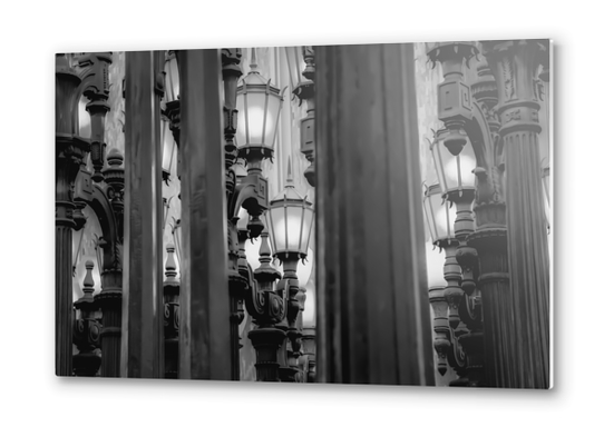 Urban Light at LACMA Los Angeles California USA in black and white Metal prints by Timmy333