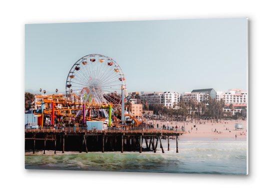 colorful ferris wheel at Santa Monica pier California USA Metal prints by Timmy333