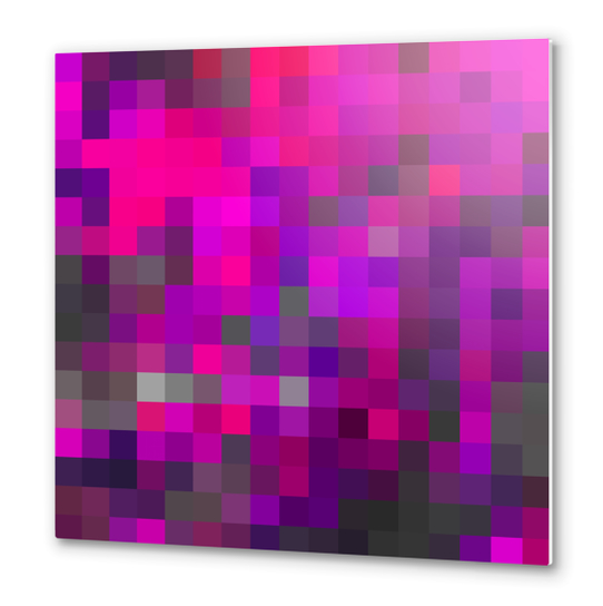 geometric pixel square pattern abstract background in purple pink Metal prints by Timmy333