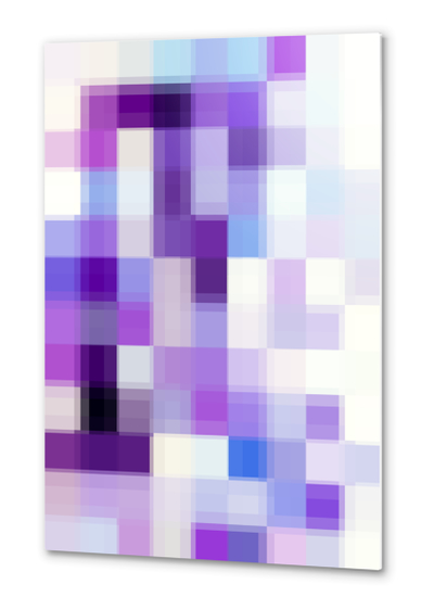 geometric pixel square pattern abstract background in purple blue Metal prints by Timmy333