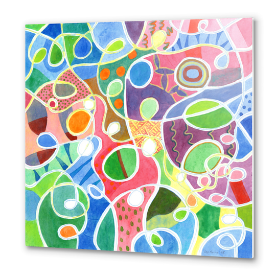 Jubilant Loops Pattern  Metal prints by Heidi Capitaine