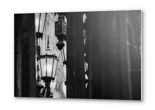 Urban Light at LACMA Los Angeles California USA in black and white Metal prints by Timmy333