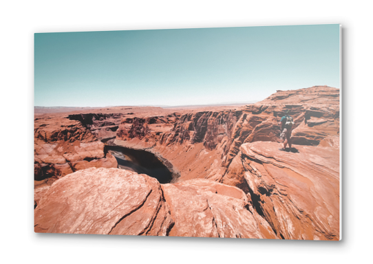 Summer scenery in the desert at Horseshoe Bend Arizona USA Metal prints by Timmy333