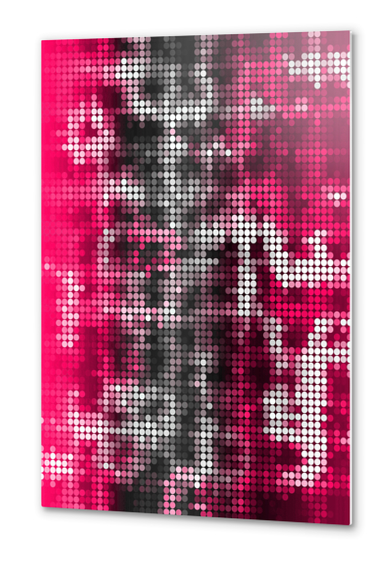 graphic design geometric circle pattern abstract background in pink black Metal prints by Timmy333