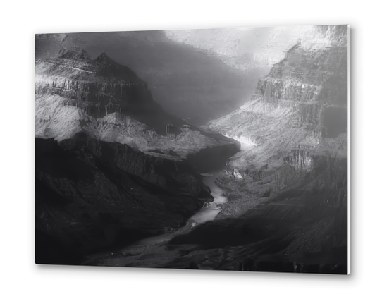 Desert at Grand Canyon national park Arizona USA in black and white Metal prints by Timmy333