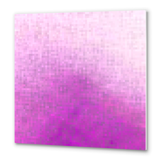 graphic design geometric pixel square pattern abstract in purple pink Metal prints by Timmy333