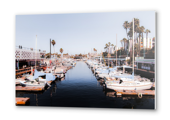 Boat with blue sky at Redondo beach California USA  Metal prints by Timmy333