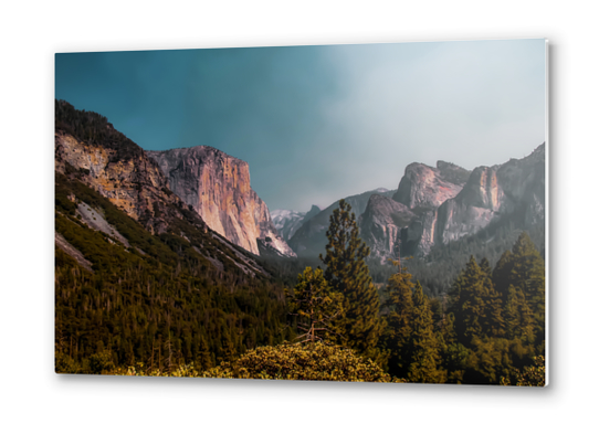 Mountains with blue sky at Yosemite national park California USA Metal prints by Timmy333