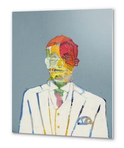 Auto-portrait Blanc Metal prints by Pierre-Michael Faure