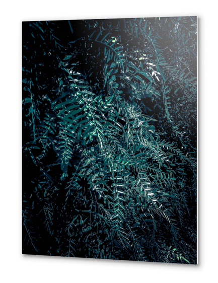 green leaves texture abstract background Metal prints by Timmy333