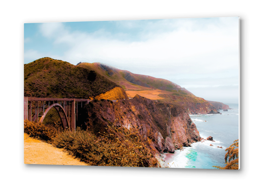 At Bixby Creek Bridge, Big Sur, Highway 1, California, USA with ocean view Metal prints by Timmy333