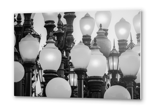 Urban Light at LACMA Los Angeles California USA in black and white Metal prints by Timmy333