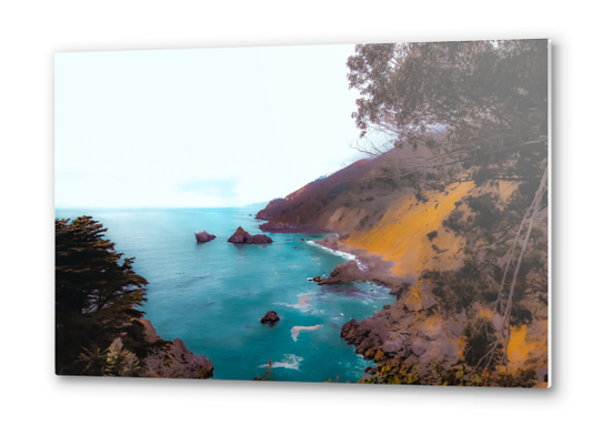 mountains with coastal scenic at Big Sur, highway 1, California, USA Metal prints by Timmy333