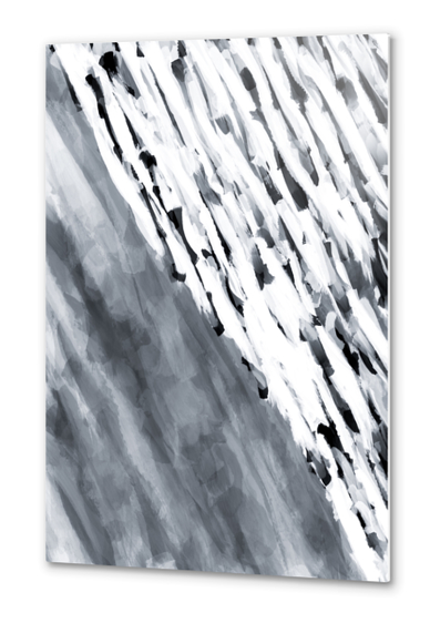 line pattern painting texture abstract in black and white Metal prints by Timmy333