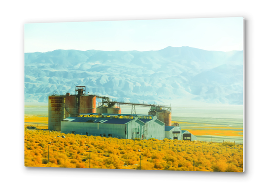 road trip with countryside view and mountains background in California Metal prints by Timmy333