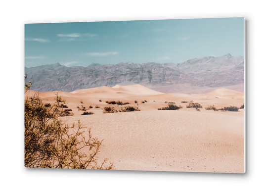 Sandy desert with mountain background at Death Valley national park California USA Metal prints by Timmy333