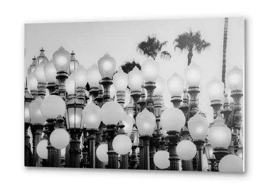 Urban Light at LACMA Los Angeles California USA in black and white Metal prints by Timmy333