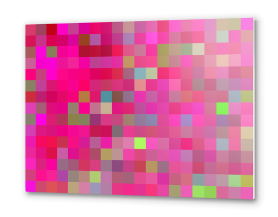 pink geometric square pixel pattern abstract background Metal prints by Timmy333