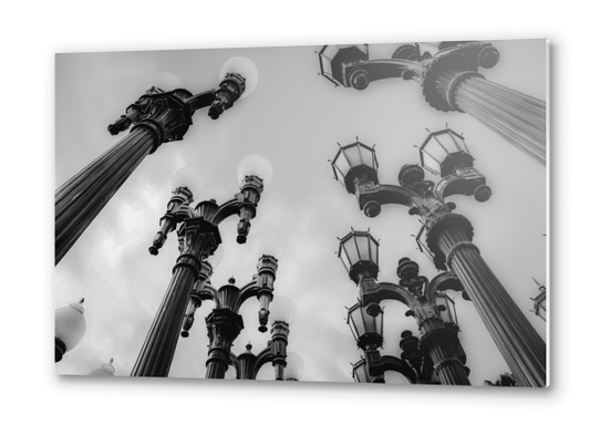 Urban Light at LACMA Los Angeles California USA in black and white Metal prints by Timmy333