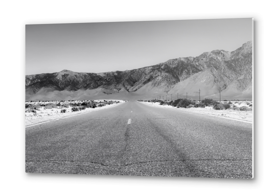 road trip in the desert land in California in black and white Metal prints by Timmy333