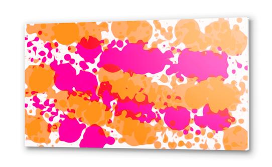 pink and orange splash color painting abstract background Metal prints by Timmy333