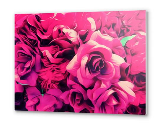 drawing and painting pink roses texture background Metal prints by Timmy333