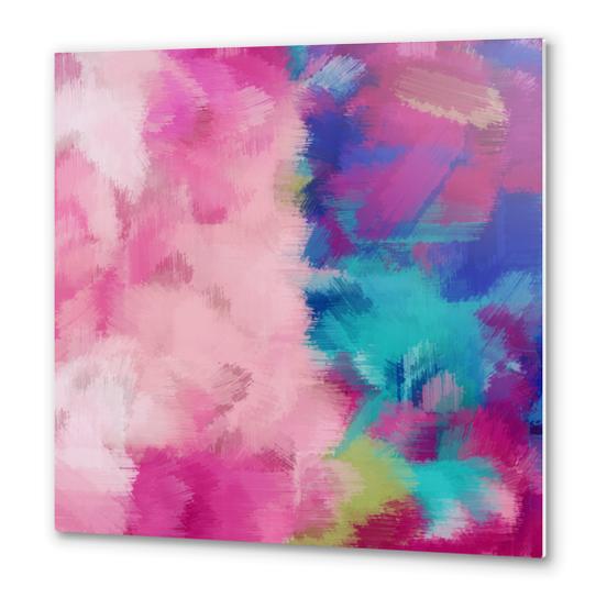 pink dark blue red and blue painting abstract Metal prints by Timmy333