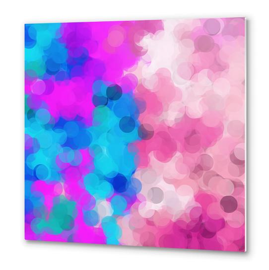 pink and blue painting circle abstract background Metal prints by Timmy333