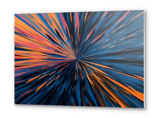 psychedelic splash painting abstract pattern in orange brown pink blue Metal prints by Timmy333