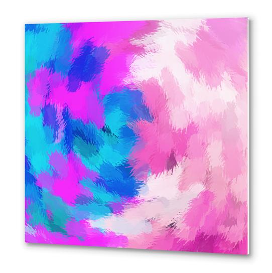 blue and pink painting texture abstract background Metal prints by Timmy333