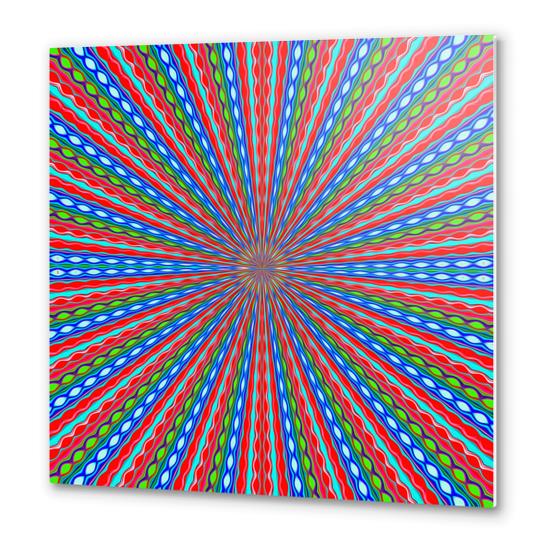 red blue and green line drawing abstract background Metal prints by Timmy333