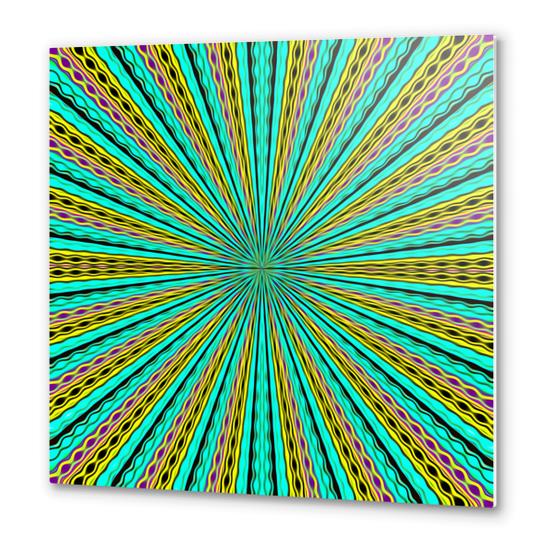 green yellow purple and black abstract pattern background Metal prints by Timmy333