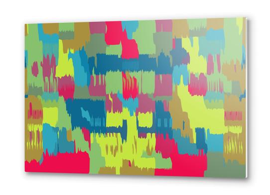 red blue green yellow pink painting abstract background Metal prints by Timmy333