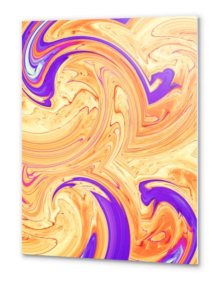 orange and purple spiral painting abstract background Metal prints by Timmy333