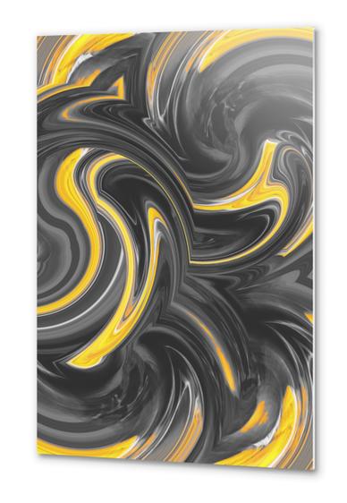 yellow and black spiral painting abstract background Metal prints by Timmy333