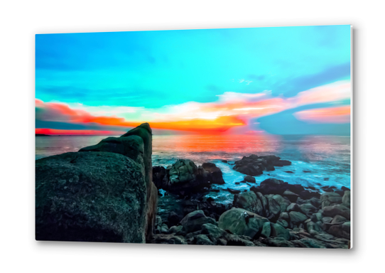 ocean summer sunset sky in California, USA Metal prints by Timmy333